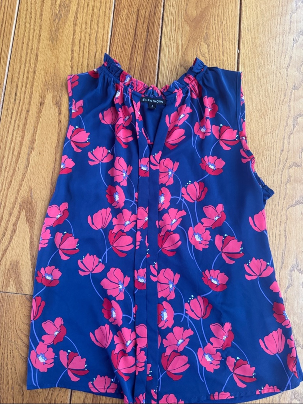 41 Hawthorn Navy Sleeveless Camisole with Pink Floral Print